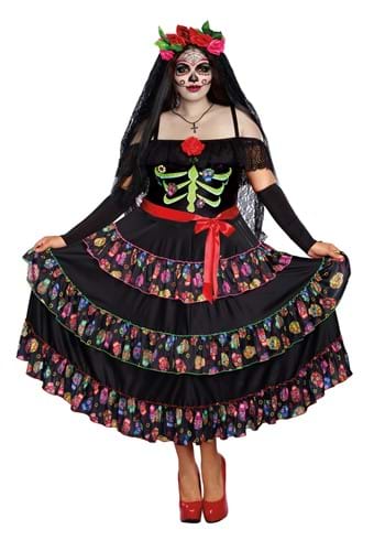 Women&#39;s Plus Size Lady of the Dead Costume