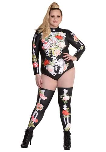 Women&#39;s Plus Size Floral Skeleton Costume
