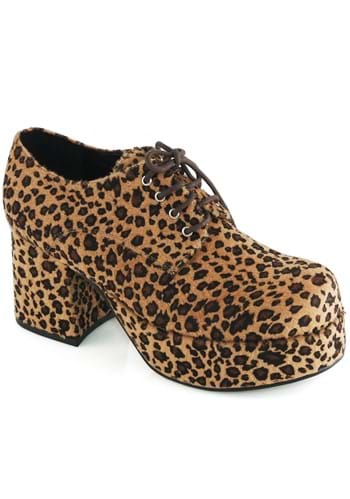 Men&#39;s Leopard Platform Pimp Shoes