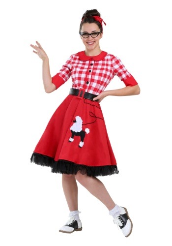 Plus Size Women&#39;s 50s Sock Hop Darling Costume Dress