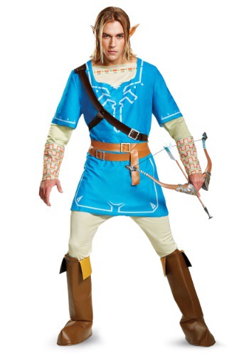 Legend of Zelda Link Breath of the Wild Men&#39;s Deluxe Costume