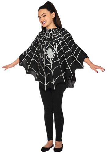 Kid&#39;s Black Spider Poncho Costume