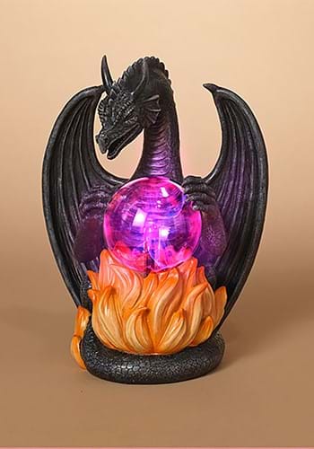 10&quot; Dragon with Lighted Static Magic Ball Prop