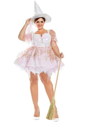 Plus Size Sexy White Magic Witch Women&#39;s Costume for Women