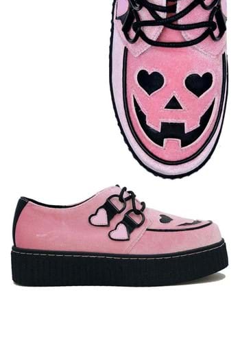 Women&#39;s Pink Velvet Jack O&#39; Heart Creeper Shoe