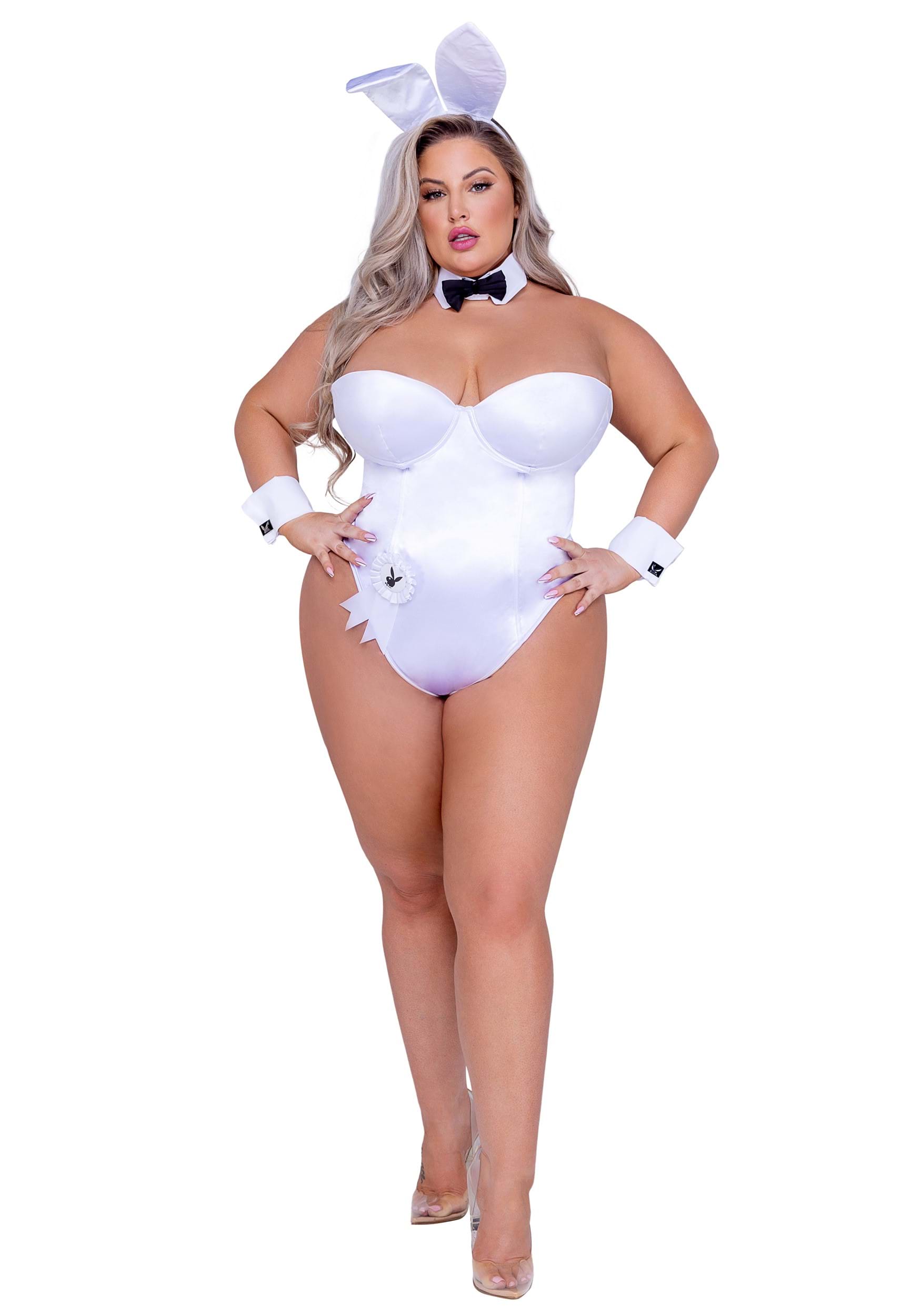 Playboy Plus Size White Bunny Women