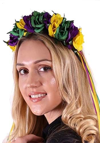 Women&#39;s Mardi Gras Floral Crown Costume Headband