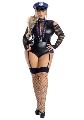 Plus Size Bonded Cop Costume for Women