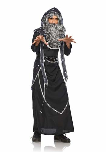 Men&#39;s Dark Wizard Black and Silver Costume
