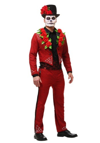 Adult Men&#39;s Plus Size Day of the Dead Costume