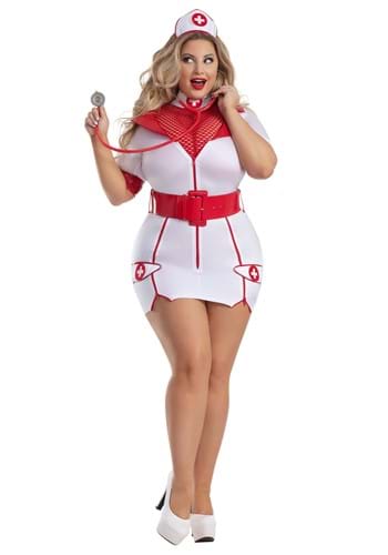 Plus Size Sexy Zip-Up Nurse Costume for Women