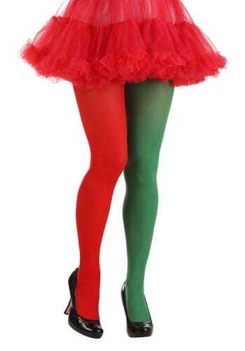 Women&#39;s Red and Green Tights