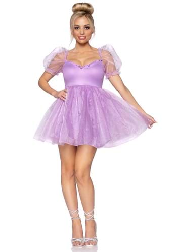 Women&#39;s Lavender Irridescent Organza Babydoll Dress Costume
