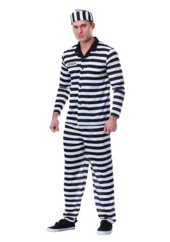 Men&#39;s Plus Size Deluxe Button Down Jailbird Costume
