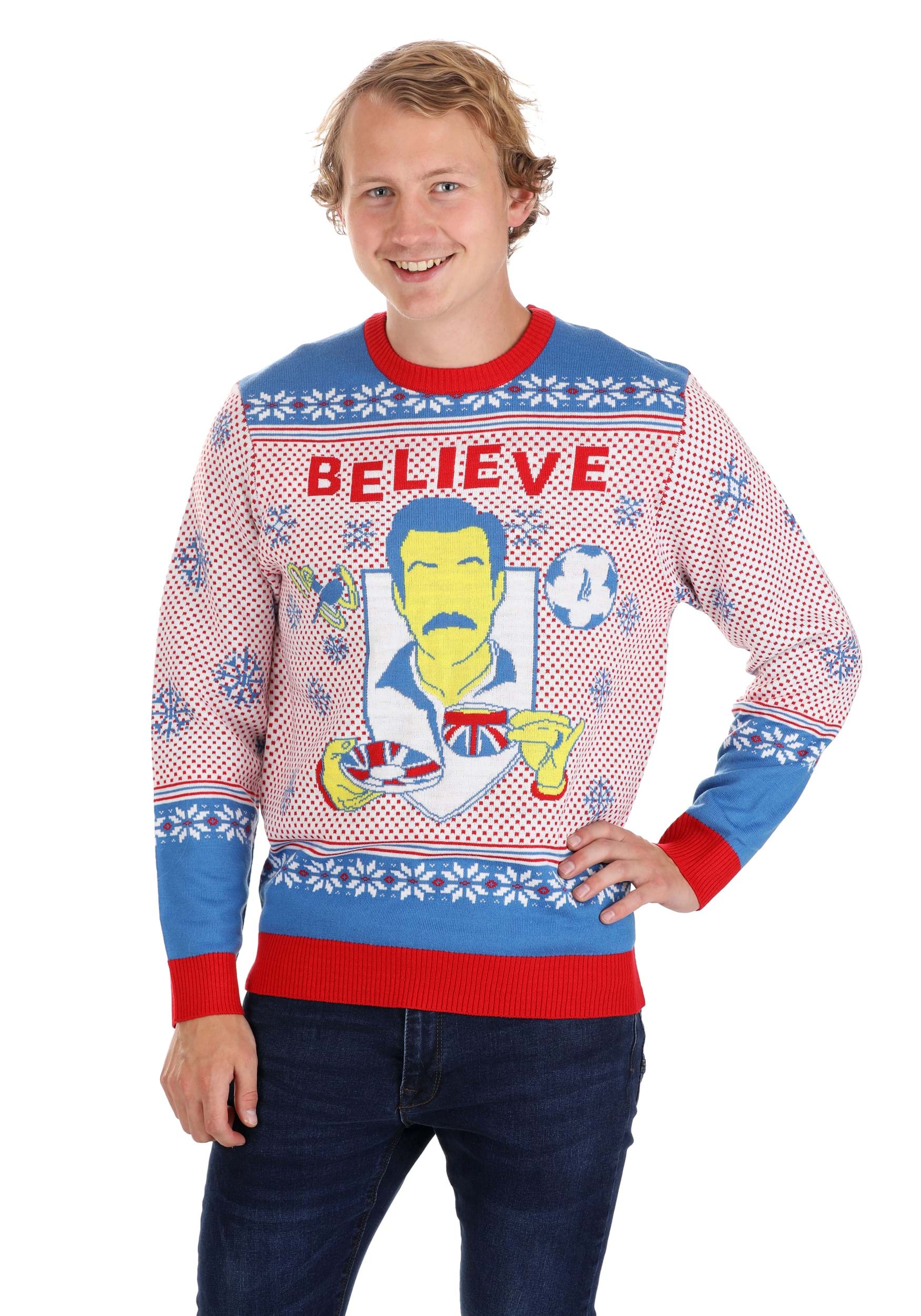 Ted Lasso Believe Adult Ugly Christmas Sweater | Adult Christmas Sweaters