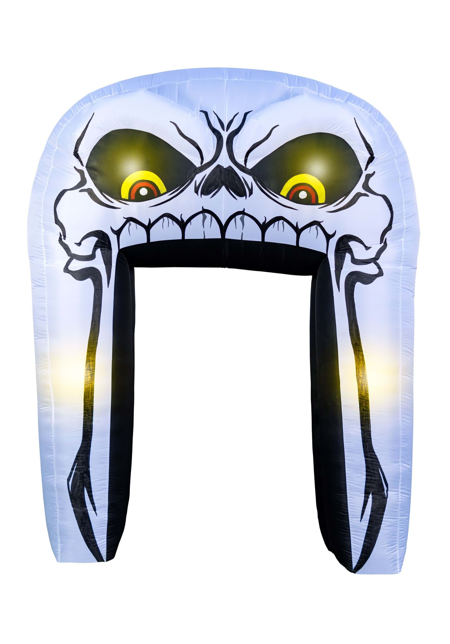 9.5FT Inflatable Light Up Skull Archway Prop | Giant Halloween Inflatables