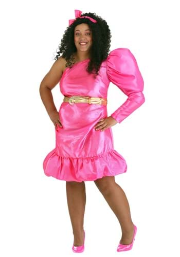 Women&#39;s Plus Size 80s Pink Pop Star Costume
