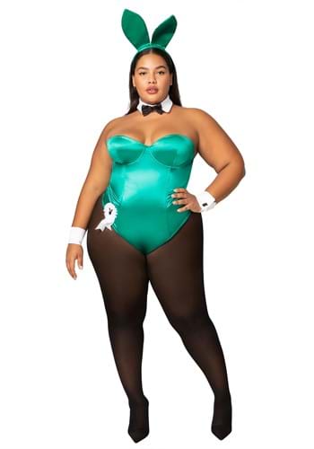 Plus Size Women&#39;s Playboy Bunny Green Costume