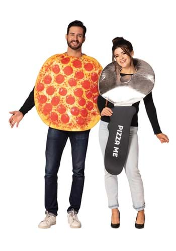 Adult Pepperoni Pizza and Pizza Cutter Couples Costume