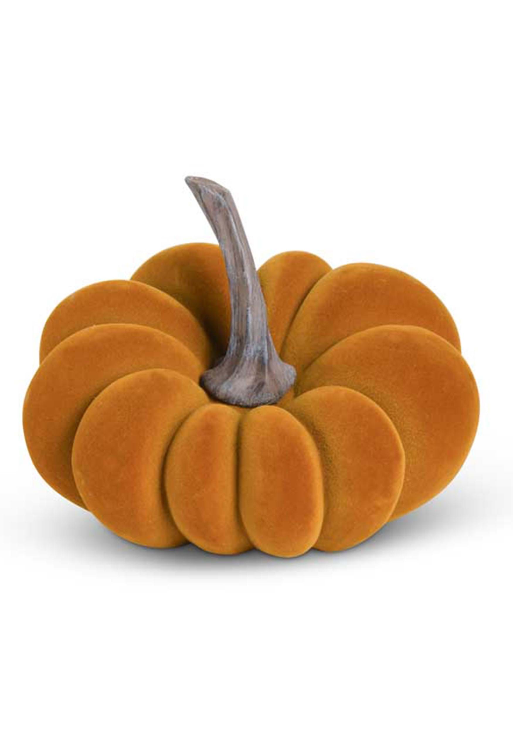 5-Inch Orange Pumpkin Velvet Decoration | Pumpkin Decorations