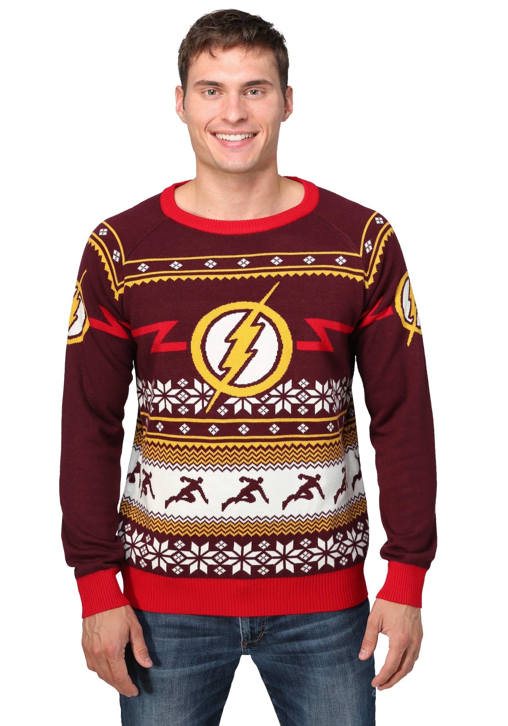 DC Comics Flash Logo Ugly Sweater for Adults | Holiday Sweaters