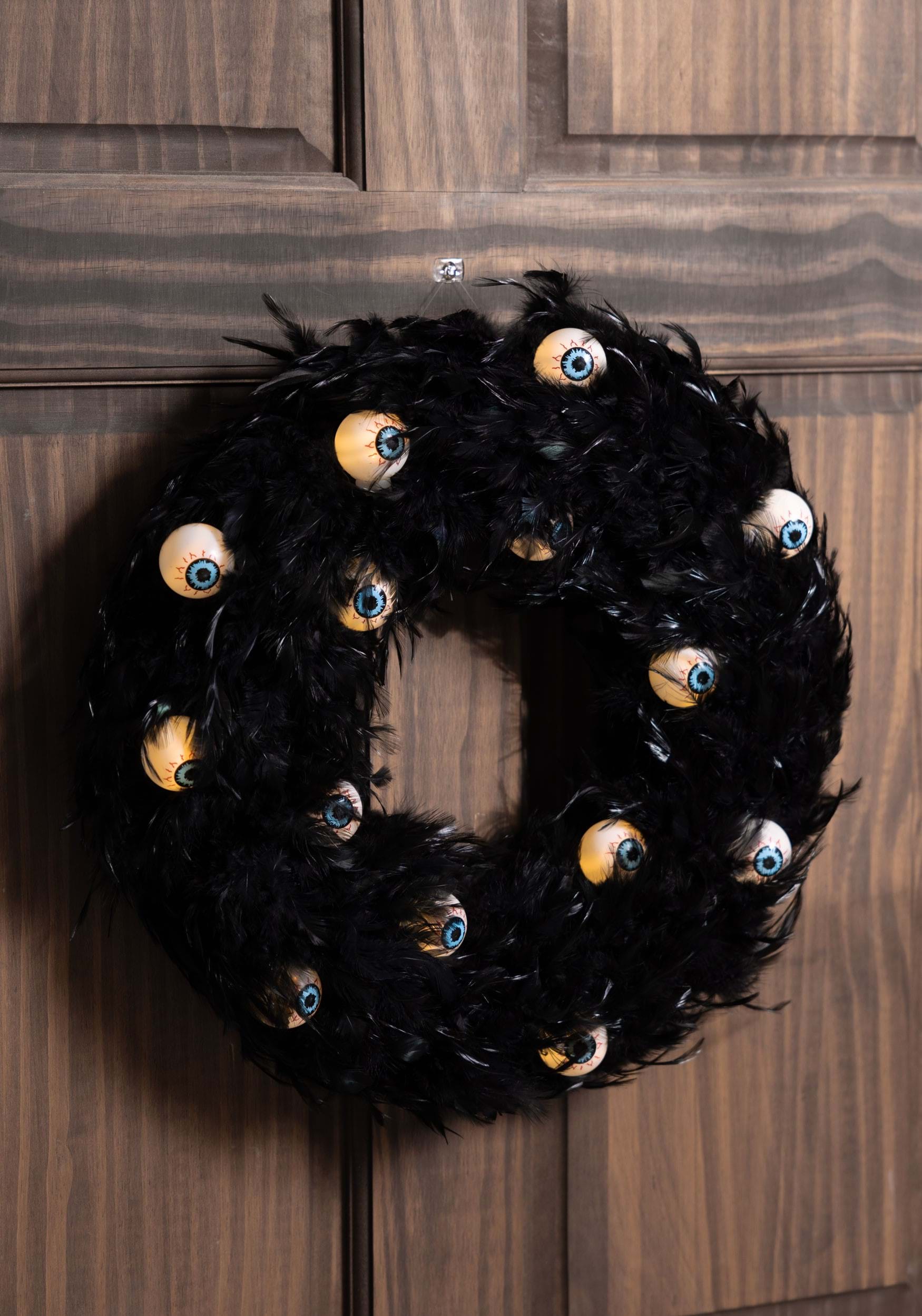 Light Up Spooky Eyes Door Wreath Decoration | Halloween Wreath