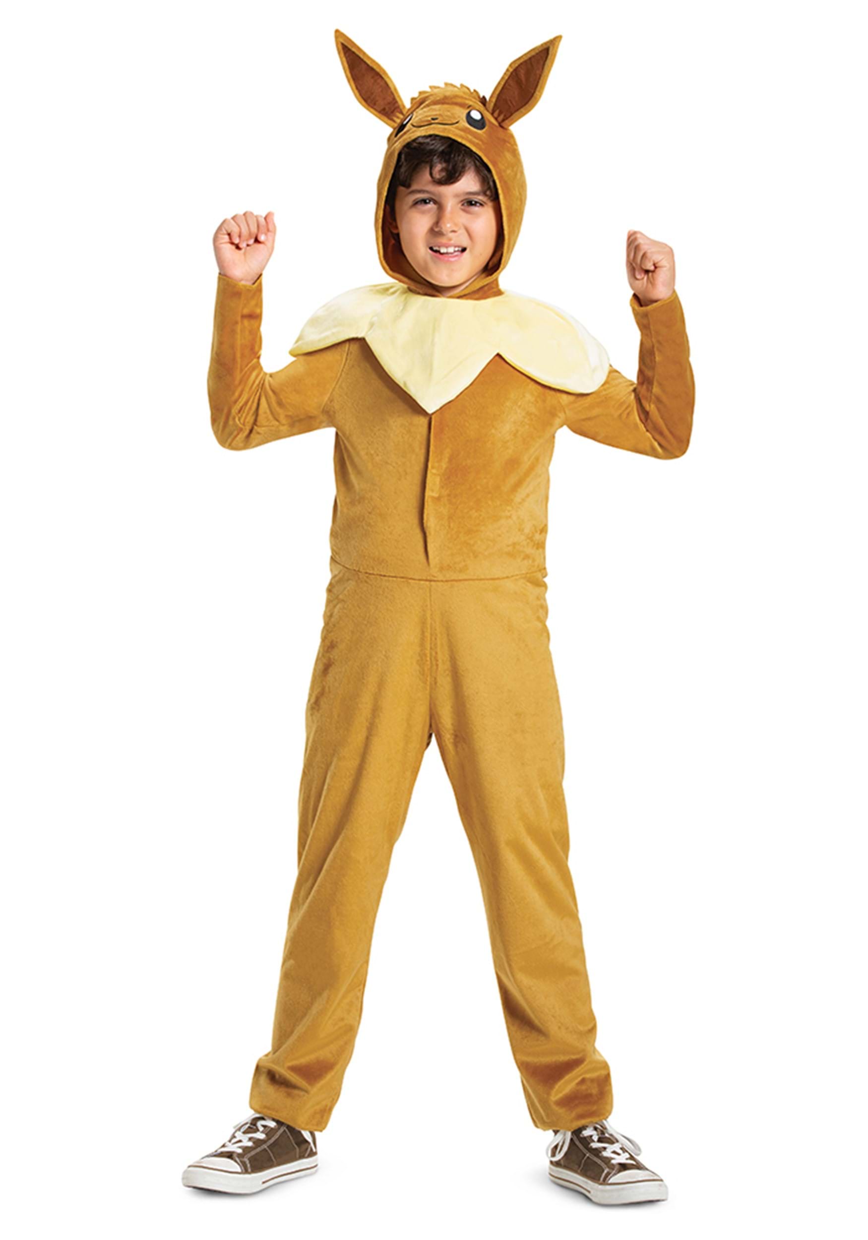 Kid's Pokémon Eevee Hooded Jumpsuit Classic Costume | Nintendo Costumes