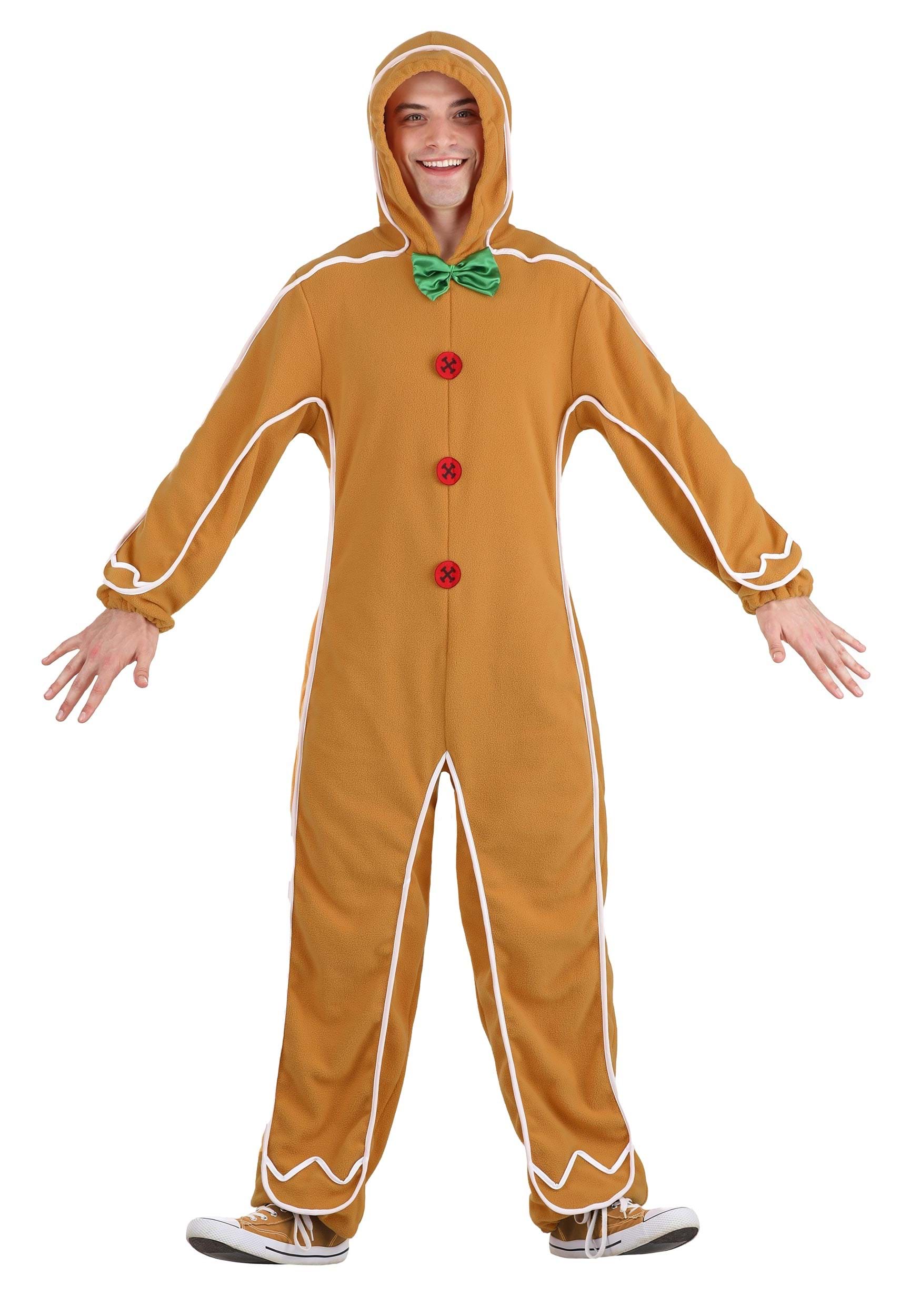 Gingerbread Man Onesie Costume for Adult