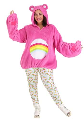 Plus Size Care Bears Cheer Bear Hoodie Costume for Women