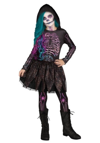 Girl&#39;s Galaxy Skeleton Costume