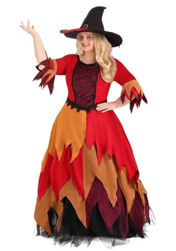 Plus Size Autumn Harvest Witch Women&#39;s Costume