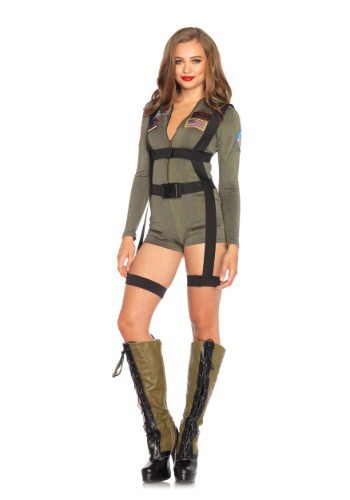 Women&#39;s Top Gun Romper Costume