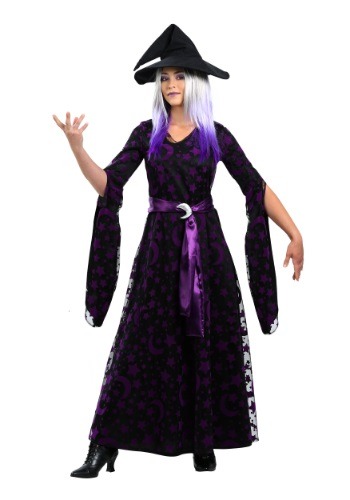 Women&#39;s Purple Moon Witch Costume