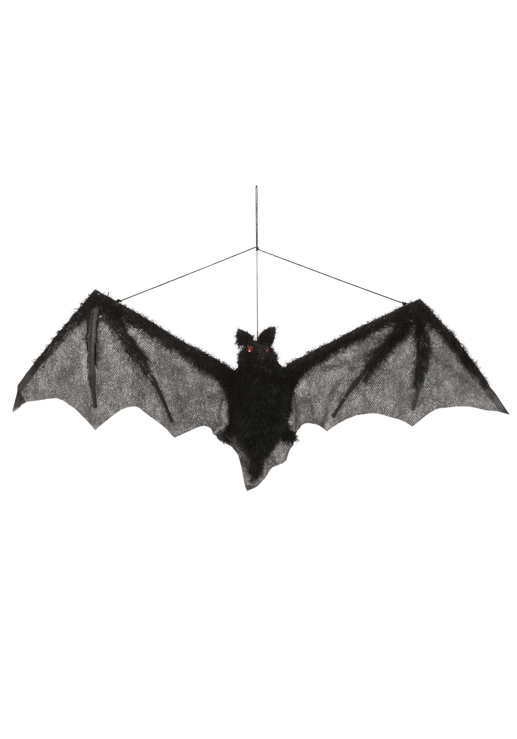 Fuzzy Hanging Bat Halloween Prop | Animal Decorations