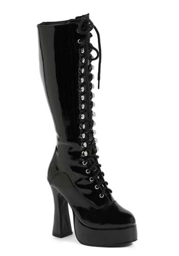 Women&#39;s Black Lace Knee High Boots
