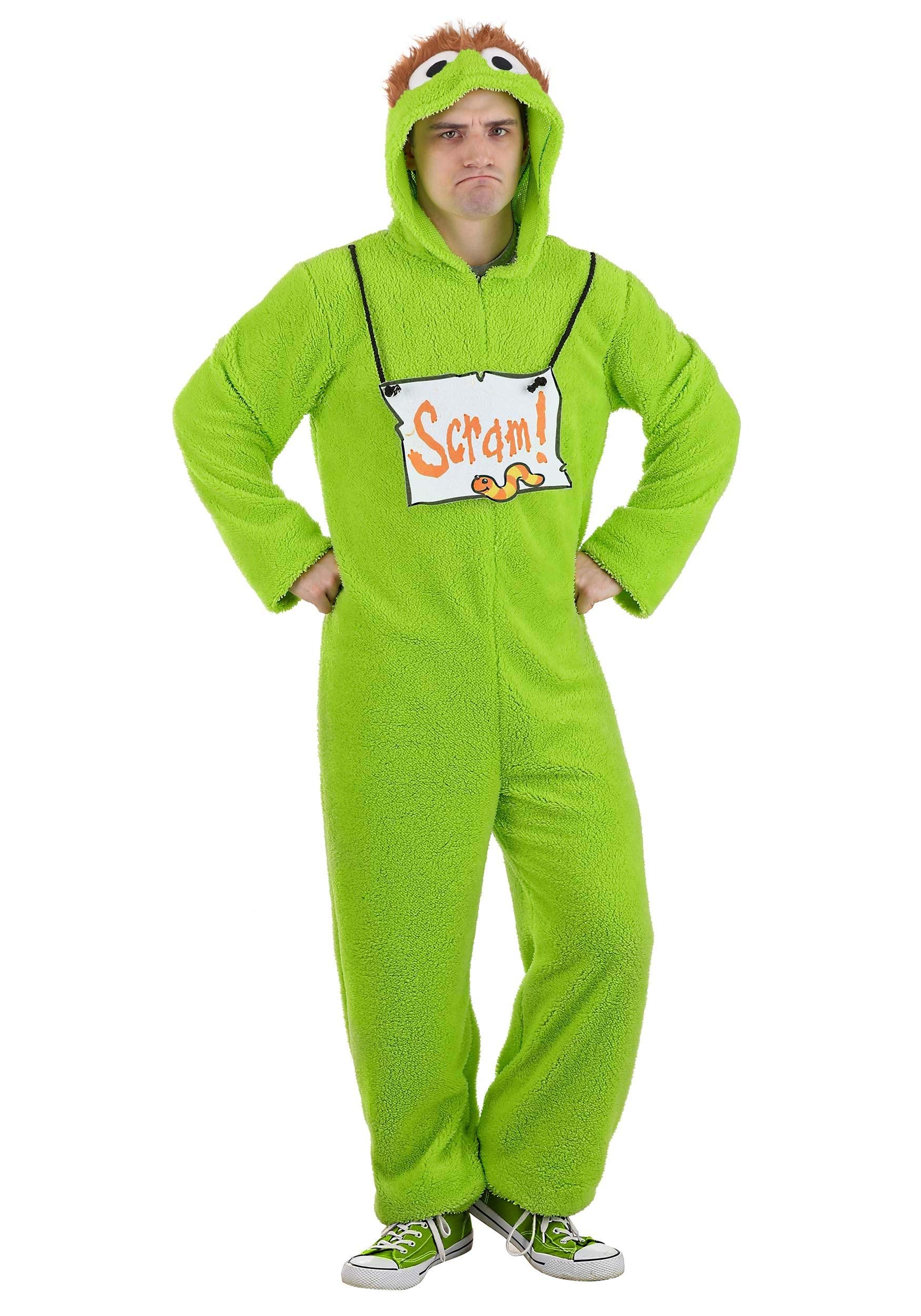 Adult Sesame Street Oscar the Grouch Jumpsuit Costume | Sesame Street Costumes