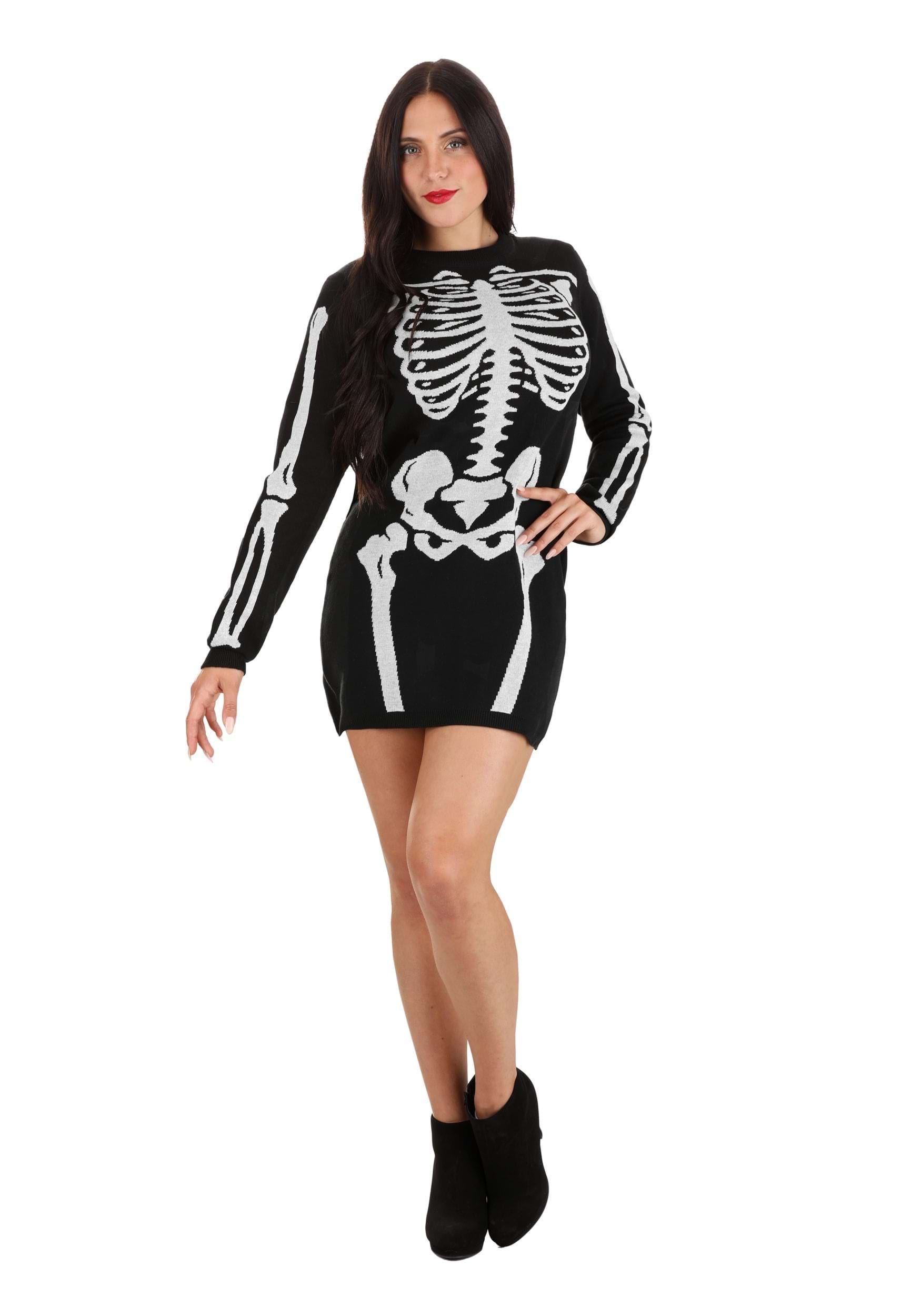 Skeleton Sweater Dress for Women | Halloween Sweaters