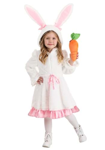 Girl&#39;s Toddler Fuzzy White Rabbit Costume