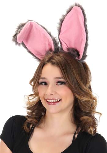 Gray Bendy Bunny Ears Costume Headband