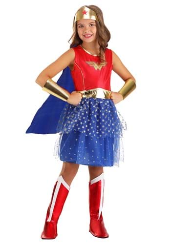 Girl&#39;s Caped Wonder Woman Costume