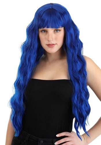 Women&#39;s Royal Blue Full Wavy Wig