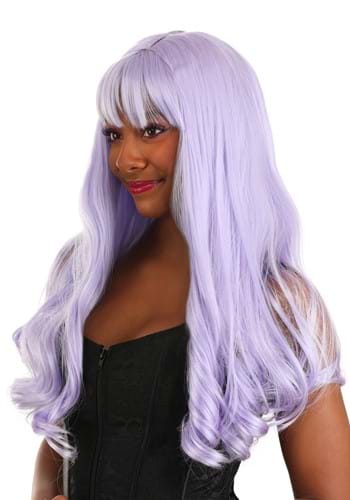 Women&#39;s Light Purple Long Wavy Wig