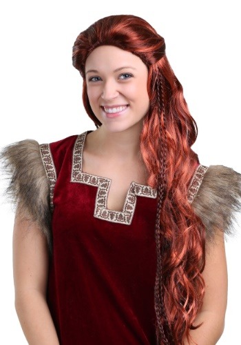 Women&#39;s Red Viking Wig