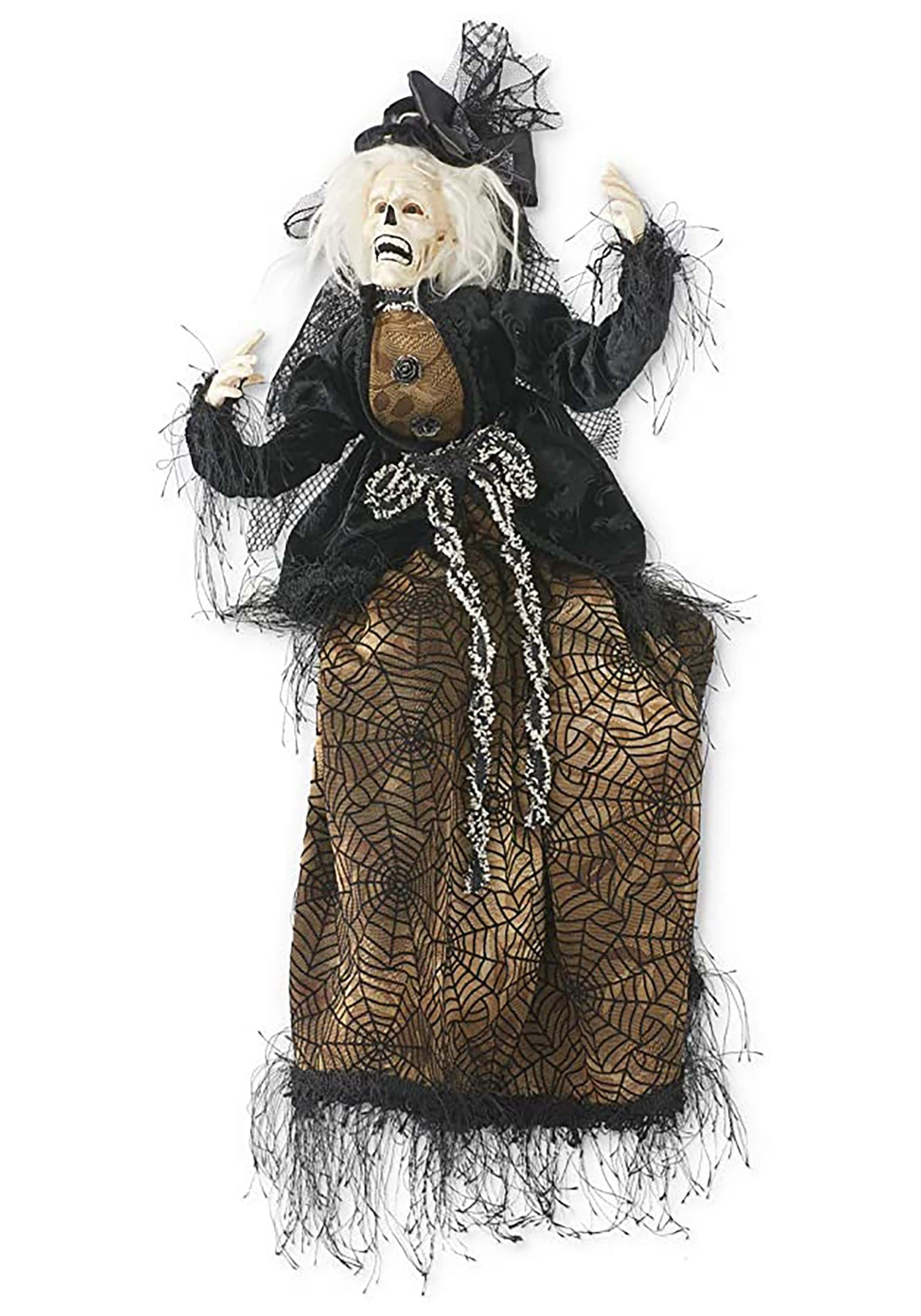 25-Inch Posable Sitting Zombie Lady Halloween Prop | Zombie Decorations