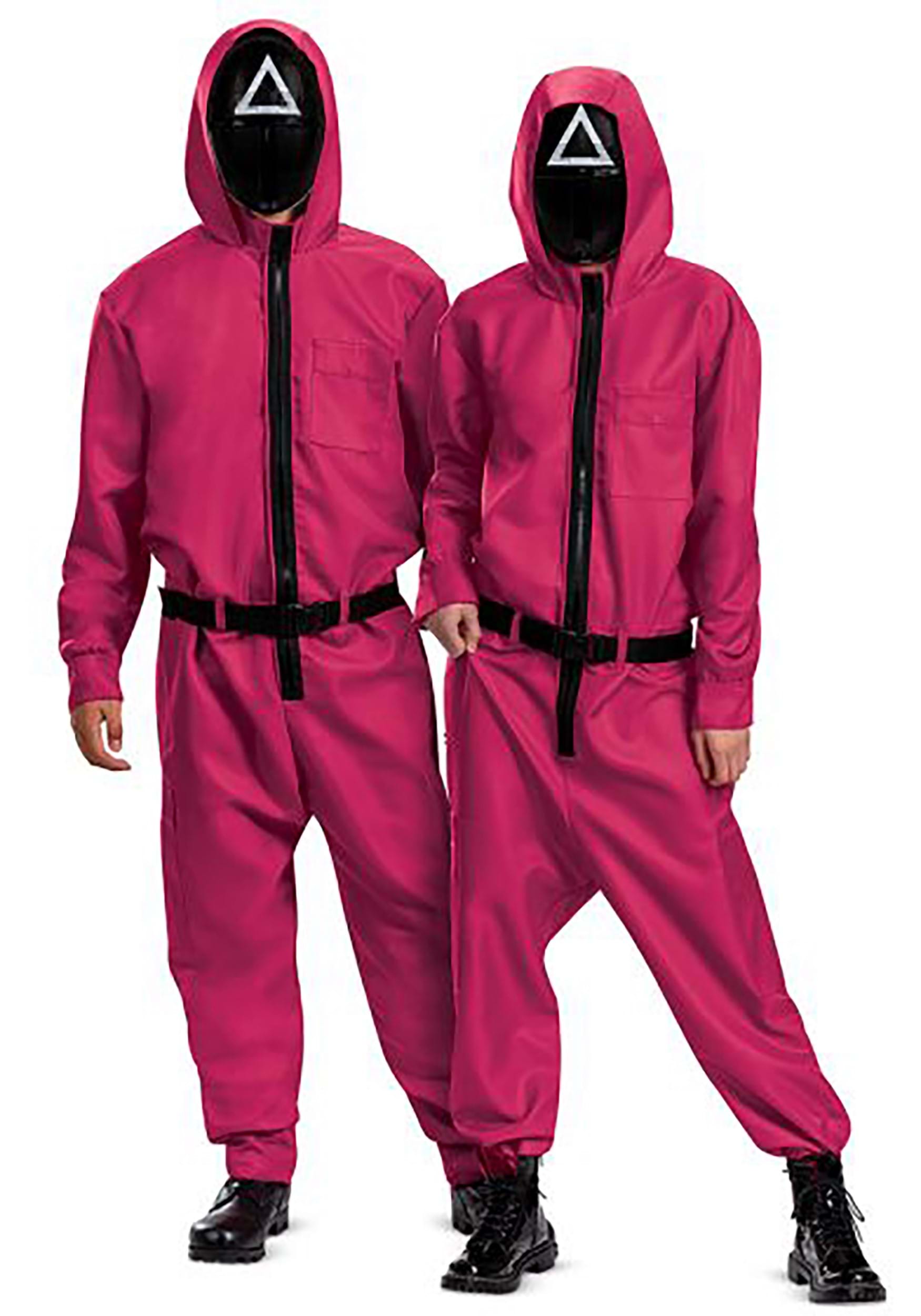 Adult Squid Game Triangle Guard Costume Jumpsuit | TV Costumes