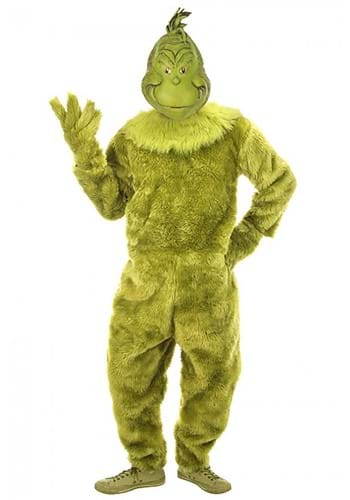 The Grinch Deluxe Men&#39;s Jumpsuit w/ Latex Mask