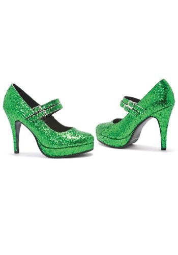 Women&#39;s Green Glitter Shoes