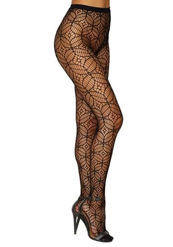Women&#39;s Black Geometric Fishnet Pantyhose Stocking