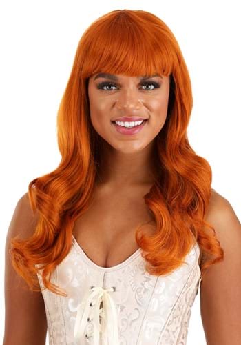Women&#39;s Rich Orange Long Wavy Wig