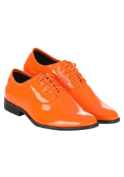 Men's Shiny Orange Tuxedo Shoes